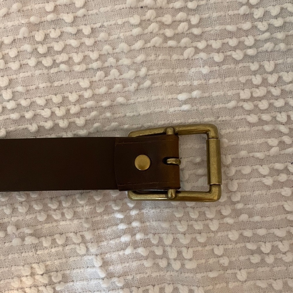 J.Crew Leather Belt with Gold Buckle